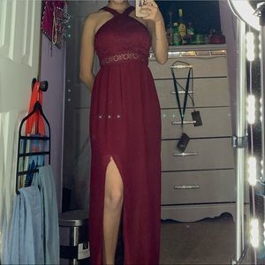 BCX long maroon dress 3